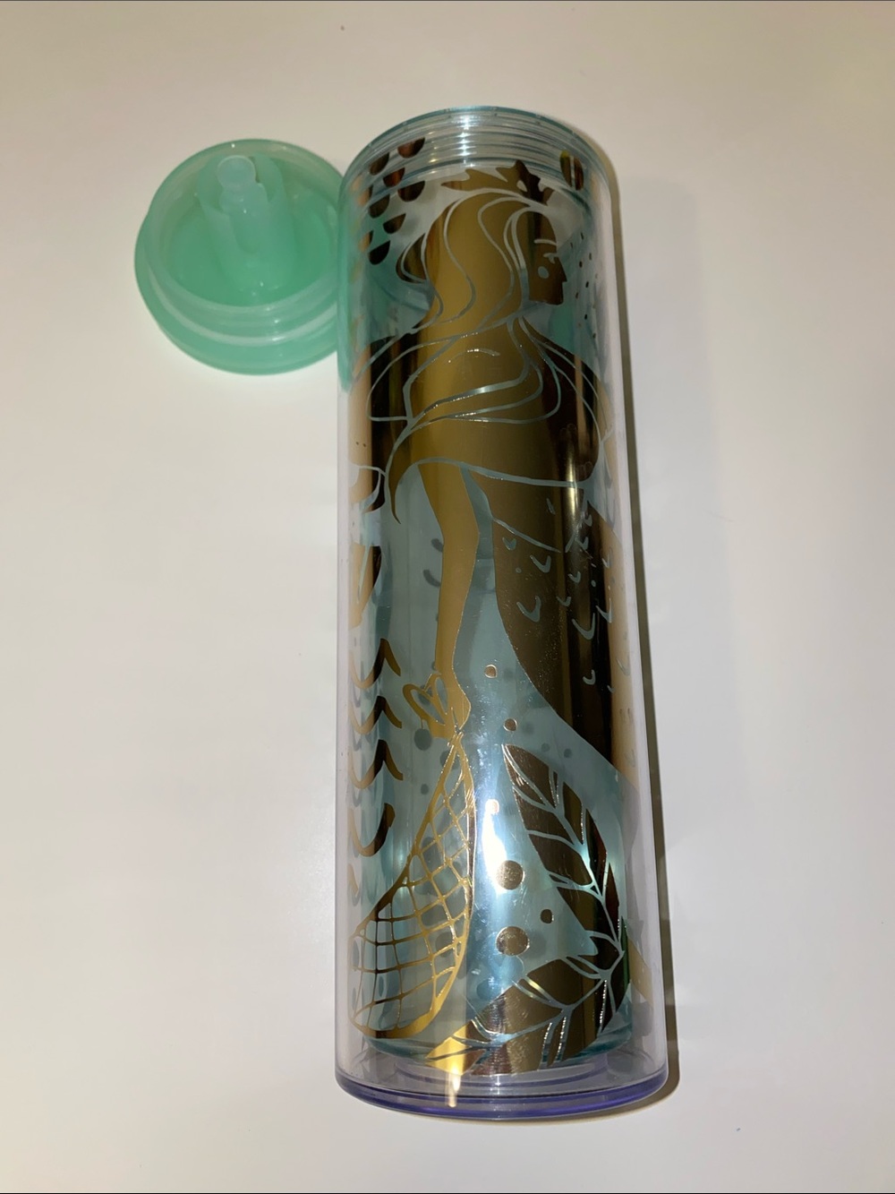 Starbucks 2020 Green Gold Metallic Mermaid Siren 16oz Tumbler Cup Mug
